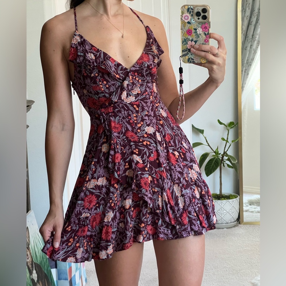 kimchi blue sabrina wrap dress deep purple